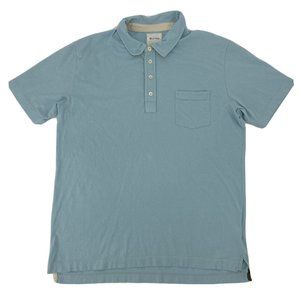 Billy Reid Shirt Men's‎ XL Light Blue Short Sleeve Polo Pocket